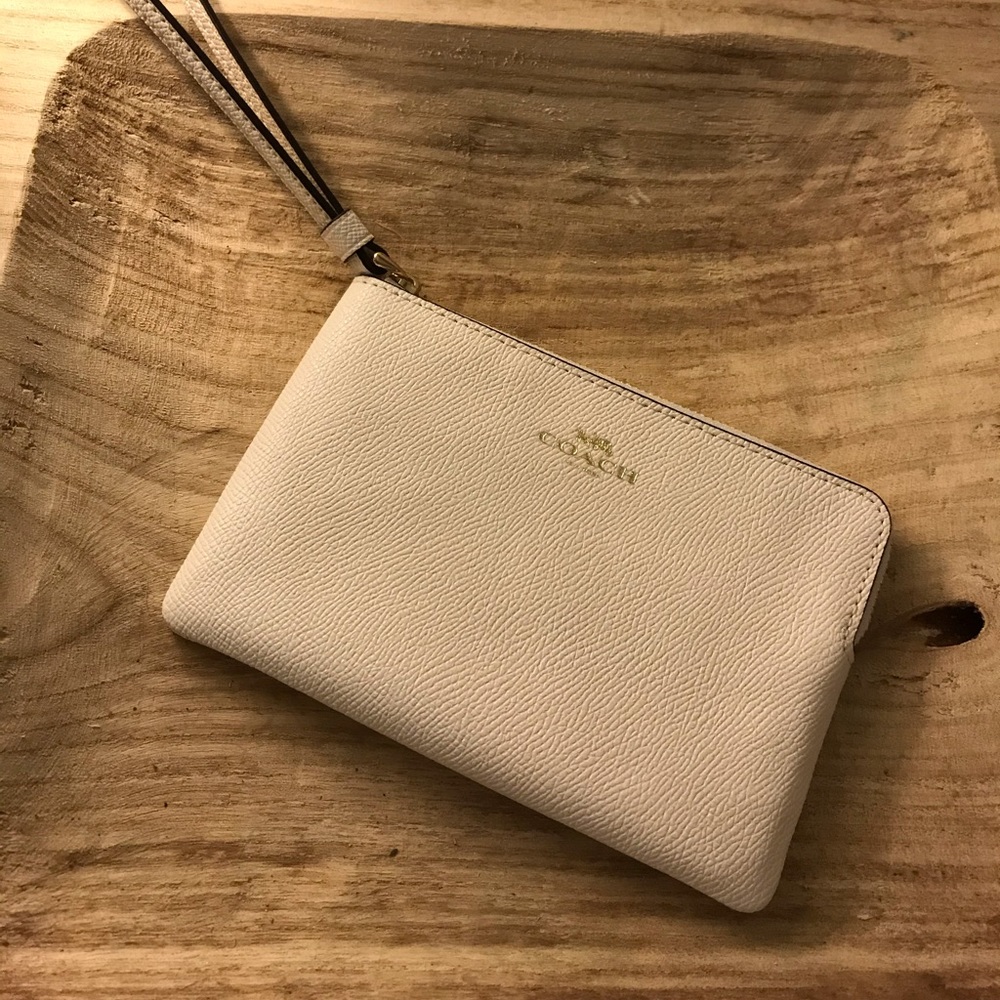 Cream Coach Wristlet